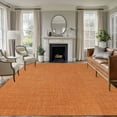 thumbnail image 1 of Burnt Orange 5x7 Area Rugs, Farmhouse Burlap Solid Orange Color Modern Linen Texture Non-Skid Rubber Backing Large Rectangle Rugs - Living Room Bedroom Home Office, Indoor Floor Carpets Washable Rug, 1 of 9