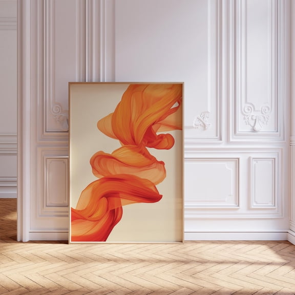 Burnt Orange Abstract Mid Century Modern Contemporary Wall Art Decor, Unframed Paper Poster 8x10in