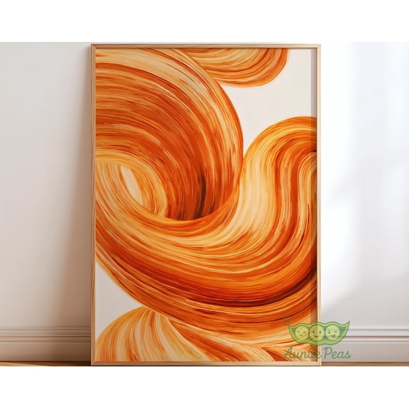 Burnt Orange Abstract Wall Art Print, Unframed Paper Poster 24x36in