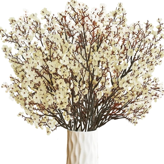 Burnt Orange Artificial Flowers Silk Fall Flowers Babys Breath Gypsophila 18.7" for Home Kitchen Decor