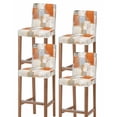 thumbnail image 1 of Burnt Orange Bar Stool Covers Set of 4, Modern Geometric Grey Oil Painting Abstract Stretch Washable Bar Chair Covers with Backs, Removable Pub Counter Height Chair Cover for Kitchen Dining Room Cafe, 1 of 7