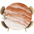 thumbnail image 1 of Burnt Orange Beach Coastal Round Tablecloth 55-60 Inch Round Fitted Table Cloth with Elastic Edge, Summer Nautical Seaside Ocean Ombre Waterproof Table Cover Protector for Outdoor Picnic Party Dining, 1 of 9