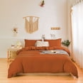 thumbnail image 1 of Burnt Orange Bedding Sets King Rust Duvet Cover Set Solid Pattern Washed Microfiber, No Filling, 1 of 9