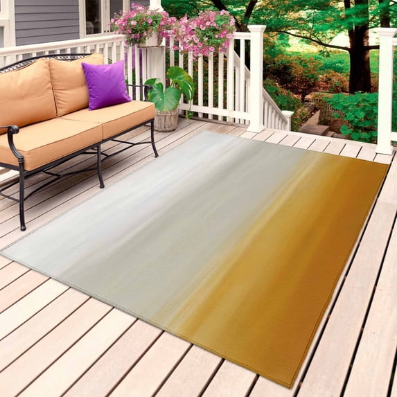 Burnt Orange Beige Ombre Outdoor Rug 3x5 Ft, Non Slip Washable Area Rug, Modern Abstract Art Texture Patio Rugs Carpet Runner, Large Floor Mat for Indoor/Outdoor Deck Porch Camping