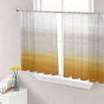 thumbnail image 1 of Burnt Orange Beige Ombre Sheer Curtains 45 Inch Length 2 Panels Set, Modern Abstract Art Texture Voile Window Treatment Rod Pocket Small Kitchen Curtains Drapes for Bedroom 52"x45"x2, 1 of 7