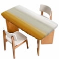 thumbnail image 1 of Burnt Orange Beige Ombre Table Cloths for 5 Foot Rectangle Tables, Modern Abstract Art Texture Patio Waterproof Elastic Fitted Tablecloths, Washable Rectangular Table Cover for Camping, 1 of 8