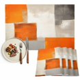 thumbnail image 1 of Burnt Orange Beige Placemats Set of 12, Abstract Modern Oil Painting Geometric Washable Wipeable Table Mats for Dining Tables, Indoor Outdoor Kitchen Place Mats for Holiday Party Table Decor, 1 of 9
