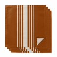 thumbnail image 1 of Burnt Orange Beige Striped Cloth Napkins, Modern Farmhouse Retro Lines Washable and Reusable Dinner Napkins Set of 4, Table Napkin for Kitchen Party Birthday Wedding Hotel Housewarming 20"x20", 1 of 8