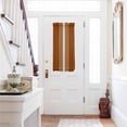 thumbnail image 1 of Burnt Orange Beige Striped Door Curtains for Door Window, French Sidelight Front Back Door Curtains With Tieback, Modern Farmhouse Retro Lines Kitchen Rod Pocket Drapes Panel, 25"x40", 1 of 5
