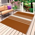 thumbnail image 1 of Burnt Orange Beige Striped Outdoor Rug for Patio/Deck/Porch, Non-Slip Large Area Rug 5 x 8 Ft, Modern Farmhouse Retro Lines Indoor Outdoor Rugs Washable Area Rugs, Camping Rug Carpet Runner, 1 of 8