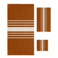 thumbnail image 1 of Burnt Orange Beige Striped Towel Set of 3, Soft Microfiber Bath Towels, Hand Towel, Washcloths, Modern Farmhouse Retro Lines Quick-Dry Absorbent Towels for Bathroom Kitchen Hotel Beach Gym Spa, 1 of 7