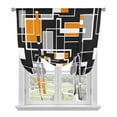 thumbnail image 1 of Burnt Orange Black Geometric Balloon Curtains for Bedroom/Front Door/Bathroom, Modern Color Block Abstract Tie Up Curtains 63 Inch Length Light Filtering Kitchen Curtains Shades for Windows 46"x63", 1 of 8
