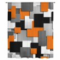 thumbnail image 1 of Burnt Orange Black Geometric Sheer Curtains 45 Inches Long, Modern Abstract Art Block Light Filering Curtains, Breathable Simi Curtain Privacy Drapes for Kitchen Bathroom Small Window Treatment, 1 of 9