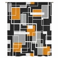 thumbnail image 1 of Burnt Orange Black Geometric Sheer Curtains 63 Inches Long, Modern Color Block Abstract Light Filering Curtains, Breathable Simi Curtain Privacy Drapes for Living Room Bedroom Window Treatment, 1 of 9