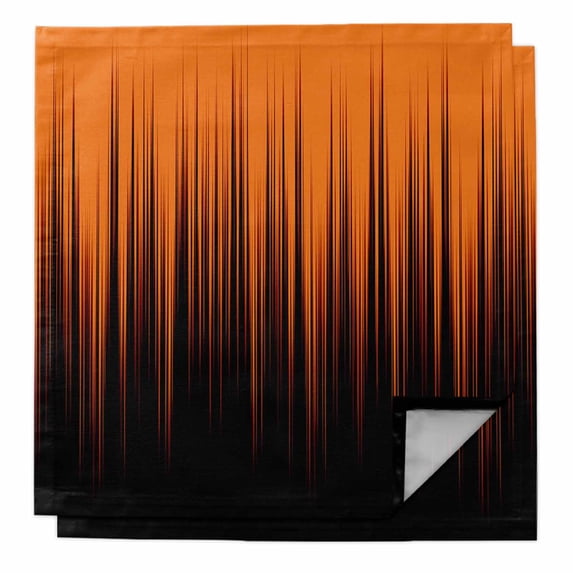 Burnt Orange Black Ombre Cloth Napkins, Modern Abstract Striped Gradient Washable and Reusable Dinner Napkins Set of 2, Table Napkin for Kitchen Party Birthday Wedding Hotel Housewarming 20"x20"