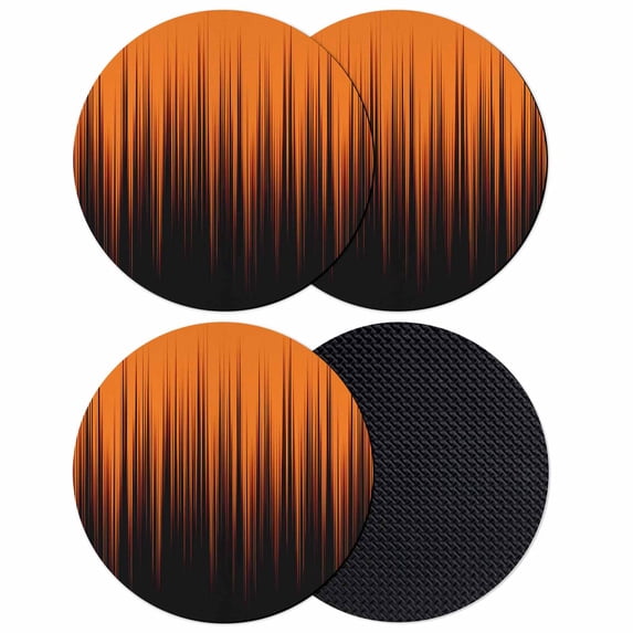 Burnt Orange Black Ombre Coasters Set of 4, Absorbent Coasters for Drinks, Modern Abstract Striped Gradient Coaster for Desk Coffee Table Protection, Home Decor House Warming Gifts 4"