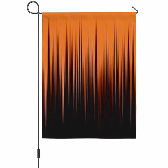 Burnt Orange Black Ombre Garden Flag 12 x 18 Inches, Abstract Modern Lines Gradient Weather Proof Outdoor Patio Flags Double Sided Small Garden Decoration for Yard Outside Home