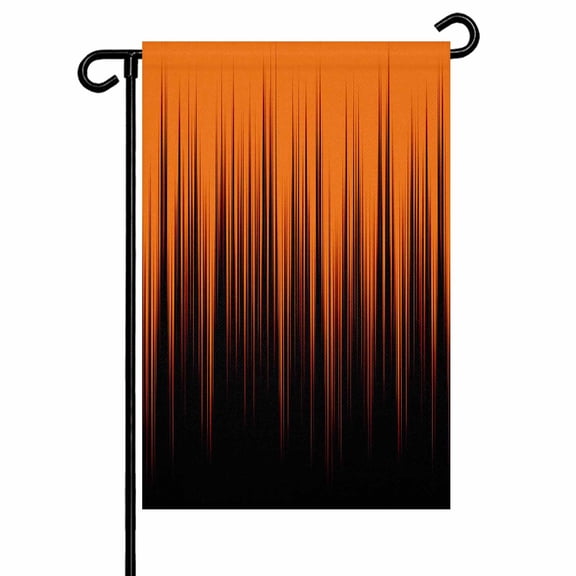 Burnt Orange Black Ombre Garden Flag 12x18 Inch Abstract Modern Lines Gradient Double Sided Small Decorative Garden Flags for Outside, Outdoor Yard Porch Lawn Decoration