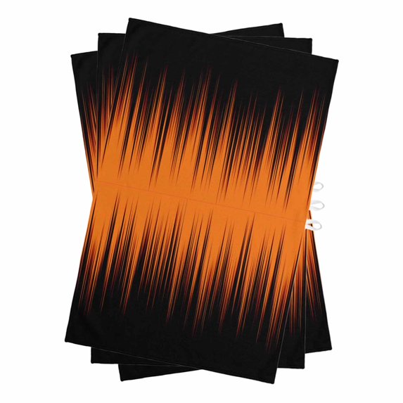 Burnt Orange Black Ombre Kitchen Towels Set of 3, Water Absorbent Dish Towel, Modern Abstract Striped Gradient Decorative Hand Towels - Quick Drying Cloth for Cooking Baking, 18x28 Inch