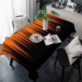 thumbnail image 1 of Burnt Orange Black Ombre Table Cloth Waterproof Tablecloths, Modern Abstract Striped Gradient Tablecloth Dining Table Cover for Kitchen Party Tabletop Outdoor, Rectangle Tablecloth 60x120 Inch, 1 of 9
