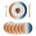 thumbnail image 1 of Burnt Orange Blue Ombre Round 13 Inch Placemats Set of 6, Abstract Modern Art Aesthetics HeatResistant Non Slip Place Mats for Dining Table, Wipeable Braided Kitchen Table Mats for Housewarming, 1 of 9