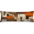 thumbnail image 1 of Burnt Orange Body Pillow Cover Brown Orange Grey Abstract Art Painting Long Pillow Case with Zipper Decorative Bedding Pillowcase Modern Pillow Covers Soft Cushion Pillow Case for Bedroom,Sofa,20"x54", 1 of 6