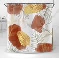 thumbnail image 1 of Burnt Orange Boho Chic Shower Curtain, Abstract Aesthetic Tropical Leaf with Gold Botanical Branch Modern Bathroom Curtain for Bathtub Home Decor Waterproof Fabric Machine Washable, 1 of 5