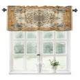 thumbnail image 1 of Burnt Orange Boho Kitchen Valances for Windows 42x12 Inch Kitchen Curtains Valances Rod Pocket Southwestern Ethnic Geometric Bathroom Window Valances for Window Treatment Decor, 1 of 6