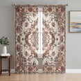 Burnt Orange Boho Semi Sheer Curtains 84 Inch Length 2 Panels Set ...