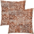 thumbnail image 1 of Burnt Orange Boho Throw Pillow Covers 18x18 Inch Bohemian Carpet Ethnic Decorative Square Pillow Cases Bohemian Carpet Ethnic Cushion Covers Farmhouse Home Decor For Sofa Couch Outdoor Set of 2, 1 of 6
