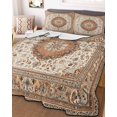 thumbnail image 1 of Burnt Orange Boho Twin Size Down Alternative Comforter, Lightweight Comforter Quilt Bedding Set with Pillow Shams Vintage Ethnic Geometric Southwestern All Seasons Bed Comforter Duvet Insert 68"x86", 1 of 7