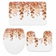 thumbnail image 1 of Burnt Orange Botanical Bath Mat 3 Piece Bathroom Rug Set, Eucalyptus Leaves Pastoral Floral Non Slip Bath Rug Contour Mat and Toilet Lid Cover, Absorbent Shower Mats Soft Bath Rugs and Mats Sets, 1 of 8