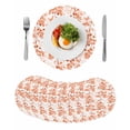 thumbnail image 1 of Burnt Orange Botanical Round 13 Inch Placemats Set of 8, Vintage Nature Flower HeatResistant Non Slip Place Mats for Dining Table, Wipeable Braided Kitchen Table Mats for Housewarming, 1 of 9