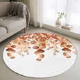 thumbnail image 1 of Burnt Orange Botanical Round Area Rug 4 FT, Non Slip Indoor Outdoor Rug, Eucalyptus Leaves Pastoral Floral Washable Soft Circular Carpet Non-Shedding Floor Mat for Coffee Table Nursery Foyer Balcony, 1 of 8