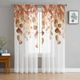 thumbnail image 1 of Burnt Orange Botanical Sheer Curtains 84 Inches Long 2 Panels Set, Window Sheer Curtains for Living Room/Bedroom, Eucalyptus Leaves Pastoral Floral Light Filtering Rod Pocket Curtain 52'' x 84'' x 2, 1 of 7