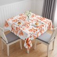 thumbnail image 1 of Burnt Orange Botanical Table Cloth Waterproof Tablecloths, Vintage Nature Flower Tablecloth Dining Table Cover for Kitchen Party Tabletop Outdoor, Square Tablecloth 60x60 Inch, 1 of 9