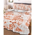 thumbnail image 1 of Burnt Orange Botanical Twin Size Down Alternative Comforter, Lightweight Comforter Quilt Bedding Set with Pillow Shams Vintage Nature Flower All Seasons Bed Comforter Duvet Insert 68"x86", 1 of 7