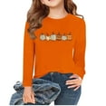 thumbnail image 1 of Burnt Orange Boy Girl Print T Shirts for Children Boy Girl Fall Winter Long Sleeve Crew Neck Dressy Happy Holiday Gift Thanksgiving Lounge Cute Shirt Warm Tops T shirt Child 2025 4 Years, 1 of 5