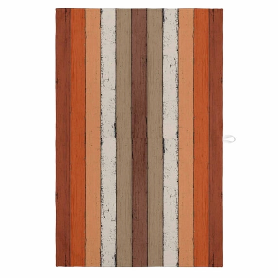 Burnt Orange Brown 1 Pack Kitchen Towel, Water Absorbent Dish Towel, Farmhouse Vintage Wooden Decorative Hand Towels - Quick Drying Cloth for Cooking Baking, 18x28 Inch