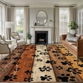 thumbnail image 1 of Burnt Orange Brown Area Rugs 5'x8', Washable Small Throw Rugs for Classroom Bedroom, Farmhouse Dog Paw Vintage Indoor Outdoor Rug Non-Slip Low Pile Carpet Runner Reversible Floor Mats, 1 of 8