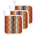 thumbnail image 1 of Burnt Orange Brown Pot Holders for Kitchen Heatproof Potholder, 3 Pack Farmhouse Vintage Wooden Hot Pads Multipurpose Oven Pads Cloth Potholders Trivet for Cooking Baking, 1 of 8