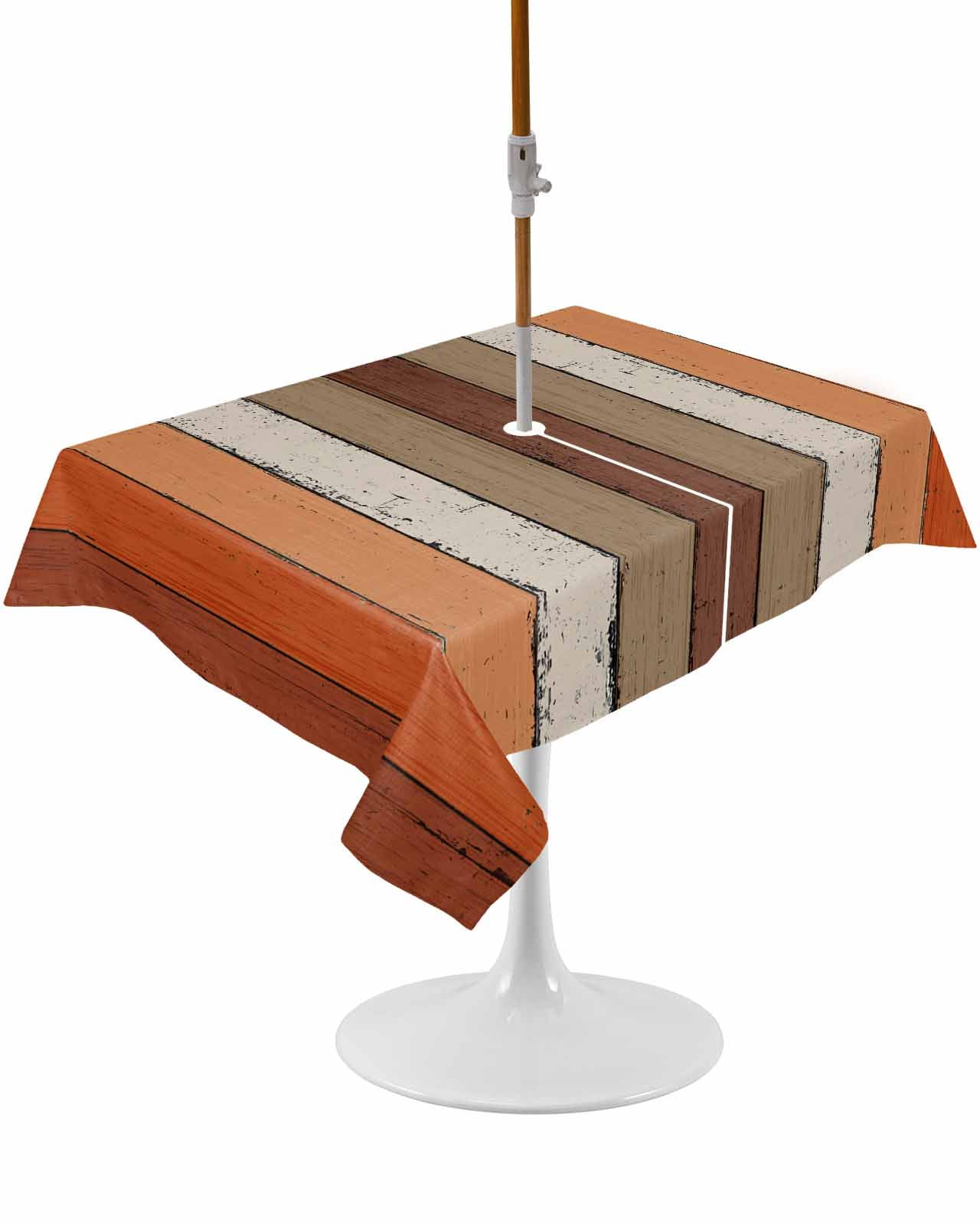 Burnt Orange Brown Rectangle Outdoor Tablecloth, Waterproof Table Cloth ...