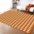 thumbnail image 1 of Burnt Orange Buffalo Plaid Area Rug, Abstract Geometric Stripes Large Rugs, With Anti-Slip Easy Clean Carpet For Living Room Bedroom Kitchen Dining Room Home Office 3 x 4ft, 1 of 6