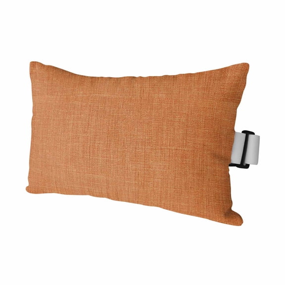 Burnt Orange Burlap Texture Outdoor Pillows for Chaise Lounge Chair Waterproof Lumbar Pillows with Insert&Adjustable Strap Beach Headrest Pillow Farmhouse Vintage Orange Pillow for Patio Pool 11"x16"