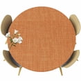 thumbnail image 1 of Burnt Orange Burlap Texture Round Tablecloth, Fitted Table Cover with Elastic for 55"-60" Round Tables, Farmhouse Vintage Orange Table Cloth Outdoor Indoor Dinning Party Waterproof Tablecloths, 1 of 7
