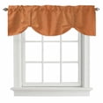 thumbnail image 1 of Burnt Orange Burlap Texture Tie Up Valance Curtains for Windows, Kitchen Curtains Window Treatments, Farmhouse Vintage Orange Short Window Shades Valances for Bedroom Bathroom Cafe 42"x18", 1 of 8