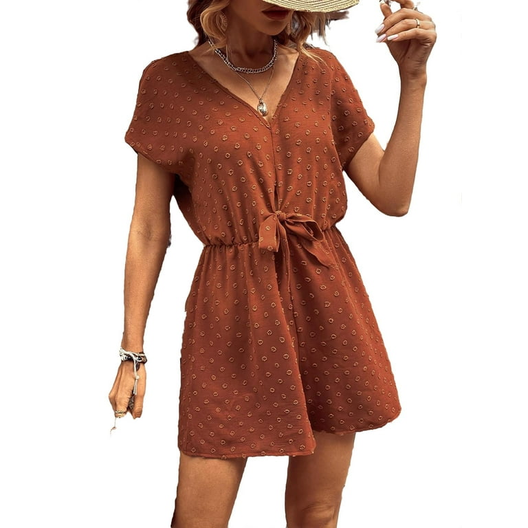 Burnt orange romper best sale