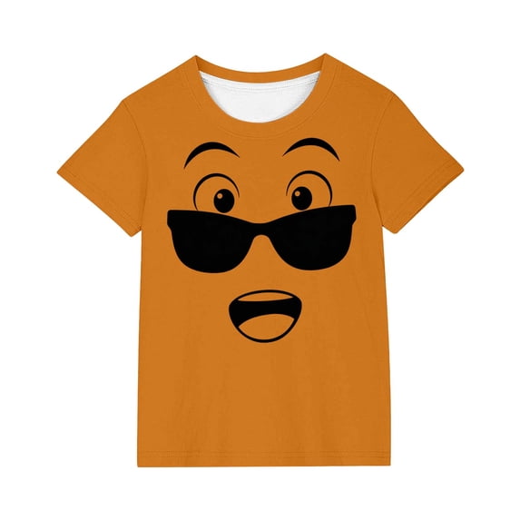 Burnt Orange Casual Tshirts for Kids Girl Boy Summer Fall Short Sleeve Graphic Cute Funny Plain Tops Shirts Kid 2026 Clothing Fashion Y2K 4 Years
