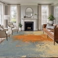 thumbnail image 1 of Burnt Orange Cement Gray Area Rugs 8'x10', Washable Small Throw Rugs for Living Room Patio, Modern Abstract Art Orange Indoor Outdoor Rug Non-Slip Low Pile Carpet Runner Reversible Floor Mats, 1 of 8