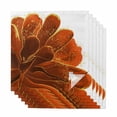 thumbnail image 1 of Burnt Orange Cloth Napkins, Sparkle Gold Stained Floral Flower Art Washable and Reusable Dinner Napkins Set of 6, Table Napkin for Kitchen Party Birthday Wedding Hotel Housewarming 20"x20", 1 of 8